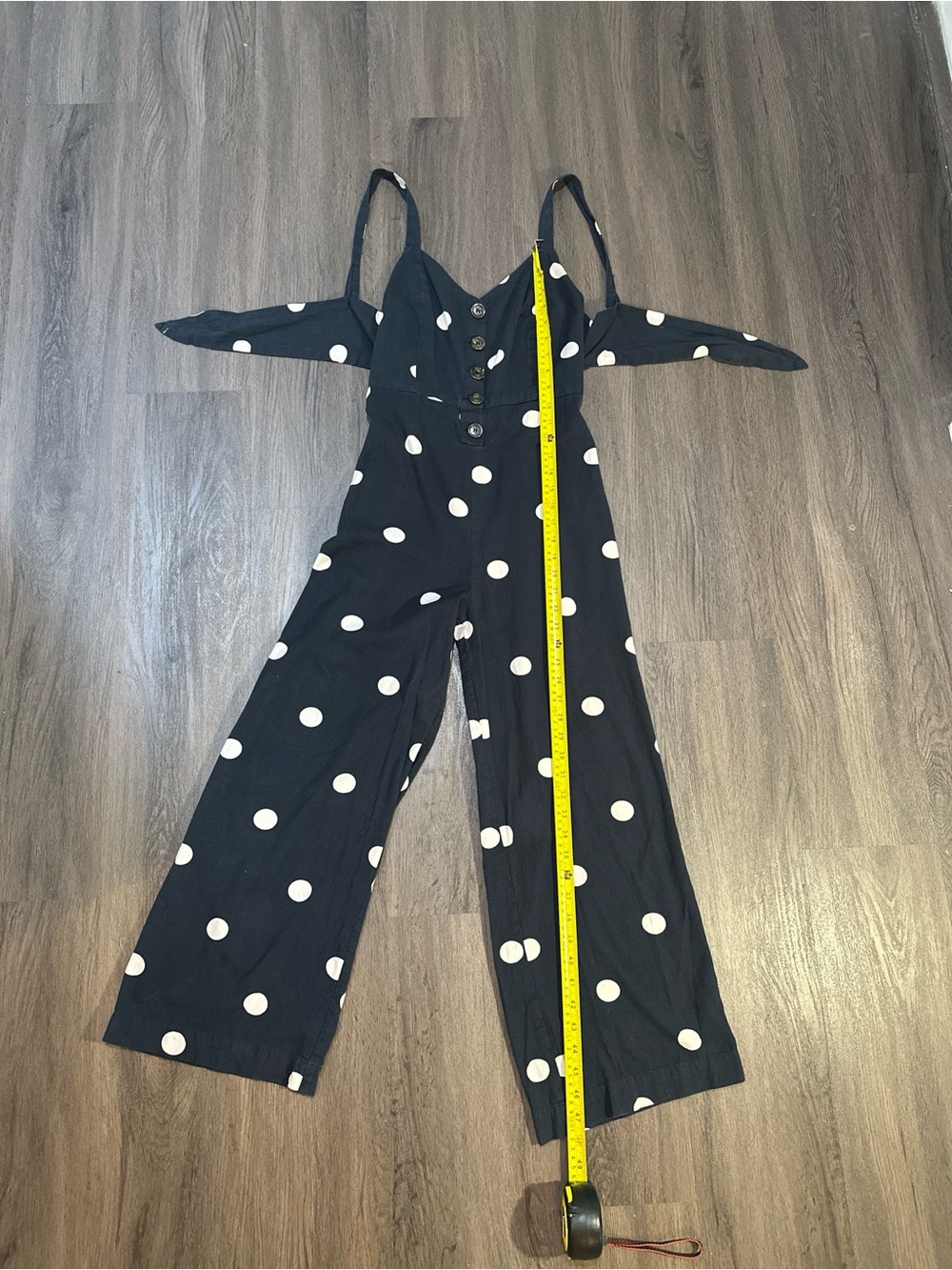 Black & White Polka Dot Wide-Leg Jumpsuit - Picture 7 of 10